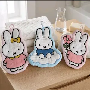Cute Miffys Rabbit Hand Towel | Thickened Toilet Bathroom Cartoon Handkerchief | Gift Hand Wipes Bunny Peripherals