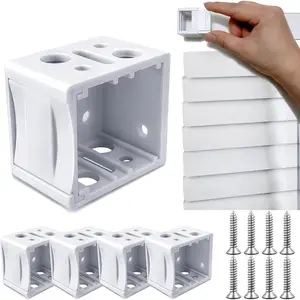 Mini Blind Brackets 1 Inch Window Blind Brackets for Headrail Holder Mini Blinds Box Mounting Bracket (4 pcs)