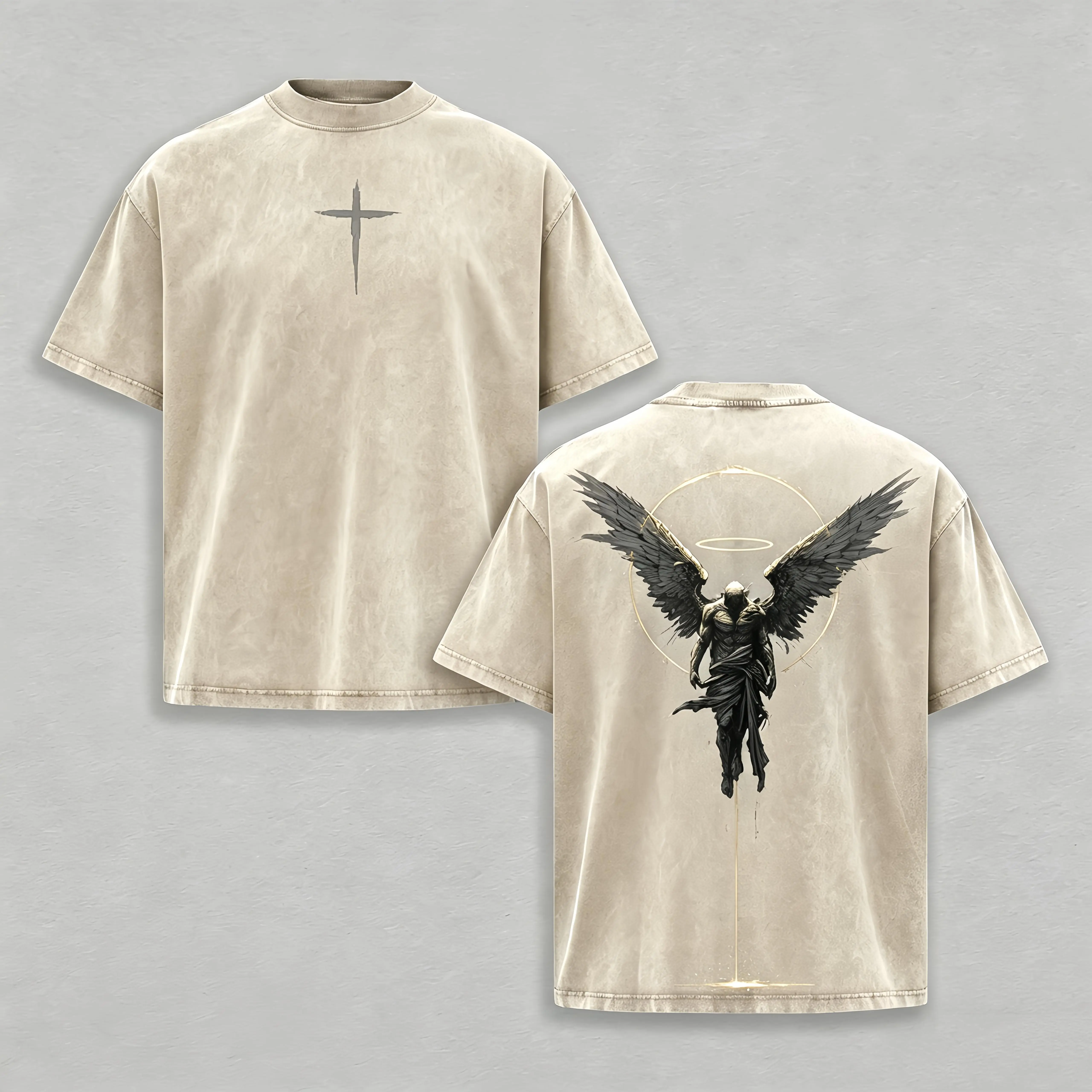 Washed T-shirt-Apricot