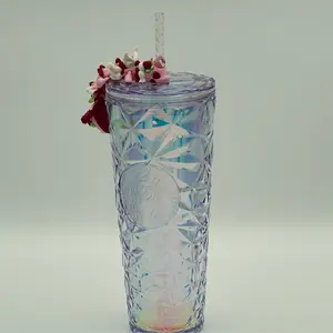 Starmouse3d Handcrafted Strawberry Dragon Straw Topper for Starbucks & Stanley Cups - Cute Pastel Pink Base with Adorable Dragons & Berries - Fits Most Standard Straws - Perfect Gift for Dragon Lovers  Beverage  Drinkware  Handmade  Reusable  Tumbler