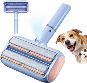 Pet Hair Remover with Double Roller & Spray Mist Technology Reusable Lint Roller for Furniture Couch Carpet Car Dual Trapping Compartments Visible Hair Tracking Easy Clean Maintenance