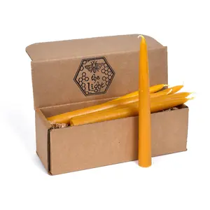 Pure Beeswax Taper Candles - Decorative Ornaments for Home