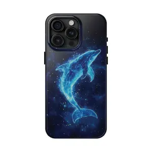 Cyber Dolphin Phone Case, Dual Layer Shockproof & scratch-resistant Tough Case for iPhone 11-17 & Samsung Galaxy S21-S26