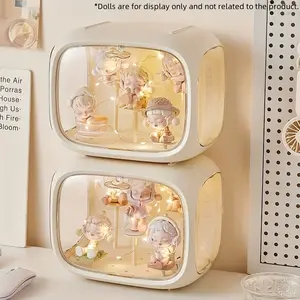 Large Wall-Mounted Doll Display Box, Dustproof Storage Box, Stackable Storage for Small Figurines, Transparent Compartments, Space-Saving, Ideal for Christmas Gifts