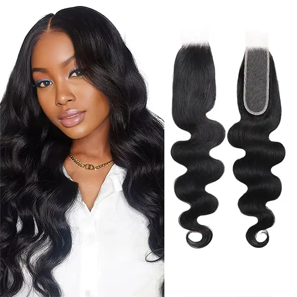Estrella Hair【Live Only】14A 2x6 HD Lace Closure Body Wave Human Hair Transparent 2x6 HD Lace Closure 100% Indian Virgin Unprocessed Middle Part Human Hair Closure With Baby Hair Natural Color（8~16 inch）