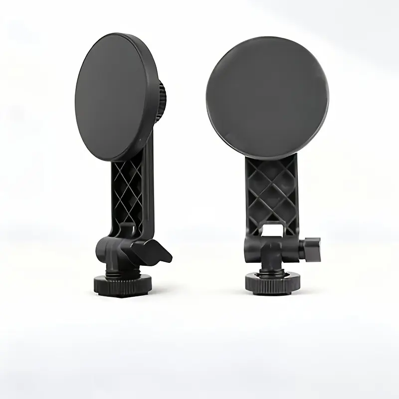 Magnetic Tripod Mount Cold Shoe Adapter, Foldable Rotatable Camera Extension Arm, Universal Phone Holder, Cellphone Compatible with Tripods