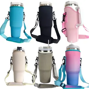 Durable Neoprene Cup Holder for Insulated Travel Drink Mugs, Portable Car Accessory with Adjustable Strap, Easy to Carry, No Water Bottle Included, Drinking Gadgets