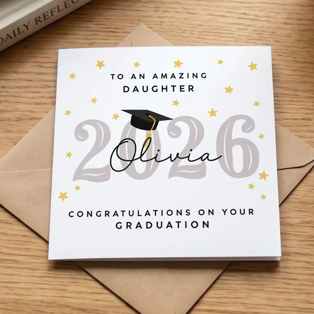Personalized Congrats Card, Class of 2026 Greeting Card, Custom Graduation Gift Card for Her,Graduation Card for Daughter,