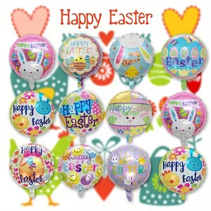 10pcs 18 Inch Round Easter Party Balloons, Random Color, Indoor Atmosphere Background Decor, Photo Prop, Holiday Decoration