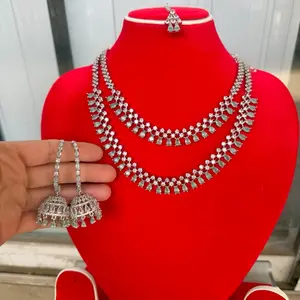Ad double layered set include necklace, bindi and earrings