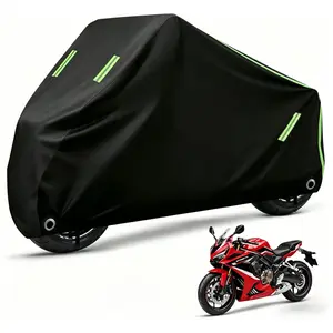 Motorcycle Cover Waterproof Outdoor - All Season Scooter Covers Heavy Duty with 2 Lock-Holes, Bandage & Storage Bag Fits Most Motorcycles, Scooters, Dirt Bikes, Sportbikes