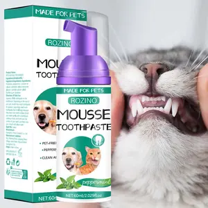 Pet Oral Care Mousse Toothpaste,  1 Count  Pet Toothpaste with Peppermint Extract and Pet-friendly Formula, Cleaning and Caring for Teeth