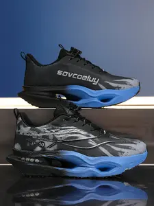 Stylish Women's Cushioned Running Shoes, Breathable Mesh Knob Fastener Sneakers, Casual All-Match Footwear for Daily Wear