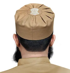 Men's Soft Islamic Turban Kufi - Sandal Gold