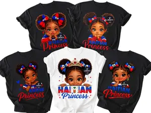 Haitian Princess Girl T-Shirt, Haiti Flag Day Kids Gift, Melanin Toddler Graphic Tee, Proud To Be Haitian T-Shirt, May 18 Haiti Shirt, Haitian Pride Tee, Haitian Heritage Gift