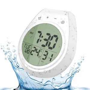 2025 new smart wall clock classic home decor digital bathroom clock water-proof temperature&humidity LCD display with sucker