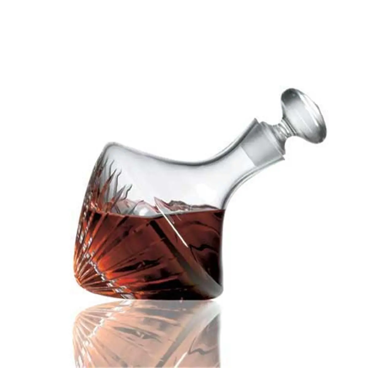 Ravenscroft Crystal Classic Beveled Carvings Orbital Magnum Bar Utensil Decanter (W3505-1500) - Lead-Free Glass, 70oz, Side Balanced, Rare Luxury Profile, Handcrafted in Europe, Orbital Cut, Luxury Item, Default, Whiskeys Decanter