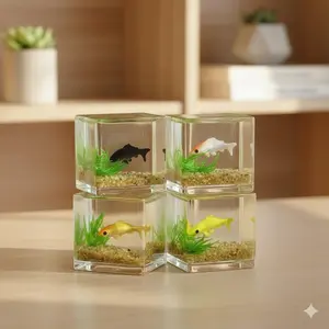 DIY Terrarium Kit: Thick Glass Moss Ecosystem, Mini Aquatic Planter for Home Office Desk Decor, Creative Water Garden & Tabletop Art Decorations