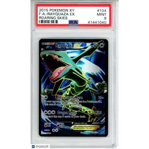 2015 Pokemon XY Roaring Skies Rayquaza EX #104 FA PSA 9 MINT