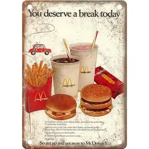McDonalds Vintage Advertising Reproduction Metal Sign Retro Wall Home Bar Pub Vintage Cafe Decor, 8x12 Inch