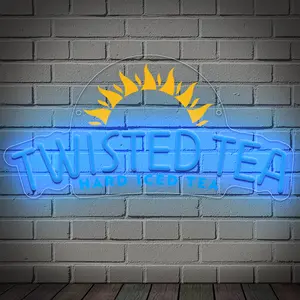 Twisted Tea Neon Signs Bar Tube, Neon Signs for Office Hotel Wedding Birthday Party Man Cave Neon Light Art Wall Lights