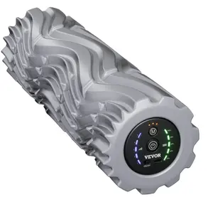 VEVOR Vibrating Foam Roller 5 Intensities & 3 Frequencies Electric for Muscle Recovery Therapy 3-in-1 Massage Texture USB Charging
