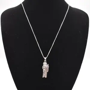 Sterling.925 Silver San Judas Pendant on 20 Inch Silver Chain