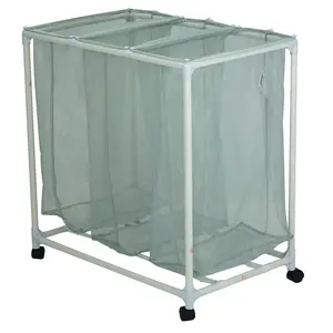 SoftSilver Premium 3-Bag Rolling Laundry Sorter Cart with Mesh Compartments for Home Use