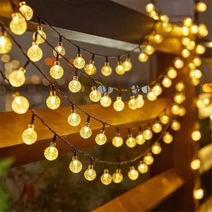 50/100 Led Solar Lights Outdoor, String LED Lights,Crystal Globe Lights with 8 Modes Waterproof Solar Fairy Light Patio LED Light for Garden Christmas Wedding Birthday Party Christmas Decoration