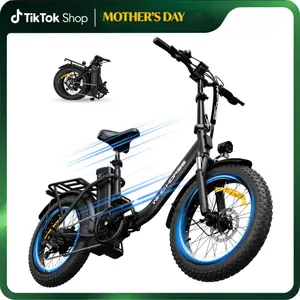 WINDHORSE W4B Foldable Electric Bike, 983W Peak Motor, 48V 15.6Ah Removable Battery E-Bike, 20MPH, 40-70 Miles, Full Suspension, 20" Fat Tire Commuter Ebike, Folding Electric Bicycle for Adults & Teens