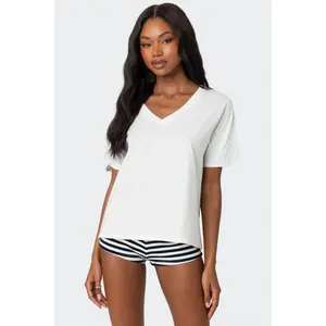 Loose Fit V Neck T Shirt