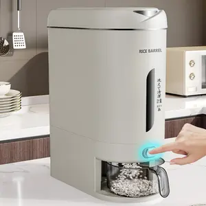 Rice bucket catty food grade sealed insect-proof moisture-proof rice tank household kitchen press out rice crevice thickened rice box Rice Container Grain Storage Container
