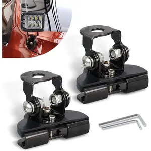 2 PCS Heavy Duty Adjustable LED Light Bar Mounting Brackets - Universal Ditch Light Hood Mounts for Off Road Trucks, Jeeps, Durable Off-Road Accessories for Work Lights with Easy Installation