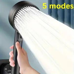 High Pressure Multi-Function Shower Head, Includes 5 Spray Modes, Rain and Massage, Easy Installation, Universal Bathroom Shower Head, Handheld Showerhead, Rainfall Shower Head, Adjustable Handheld Showers