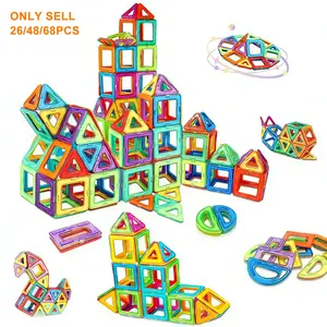 Children Magnetic Geometry Creative Building Blocks Toy, Stem Education Learning Set, Suitable for 3-6 Year Olds, Birthday Holiday Gift, Random Color