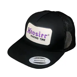 Hoosier Racing Tire Patch Yupoong Trucker Hat Classic 6006 Snapback Black/Black
