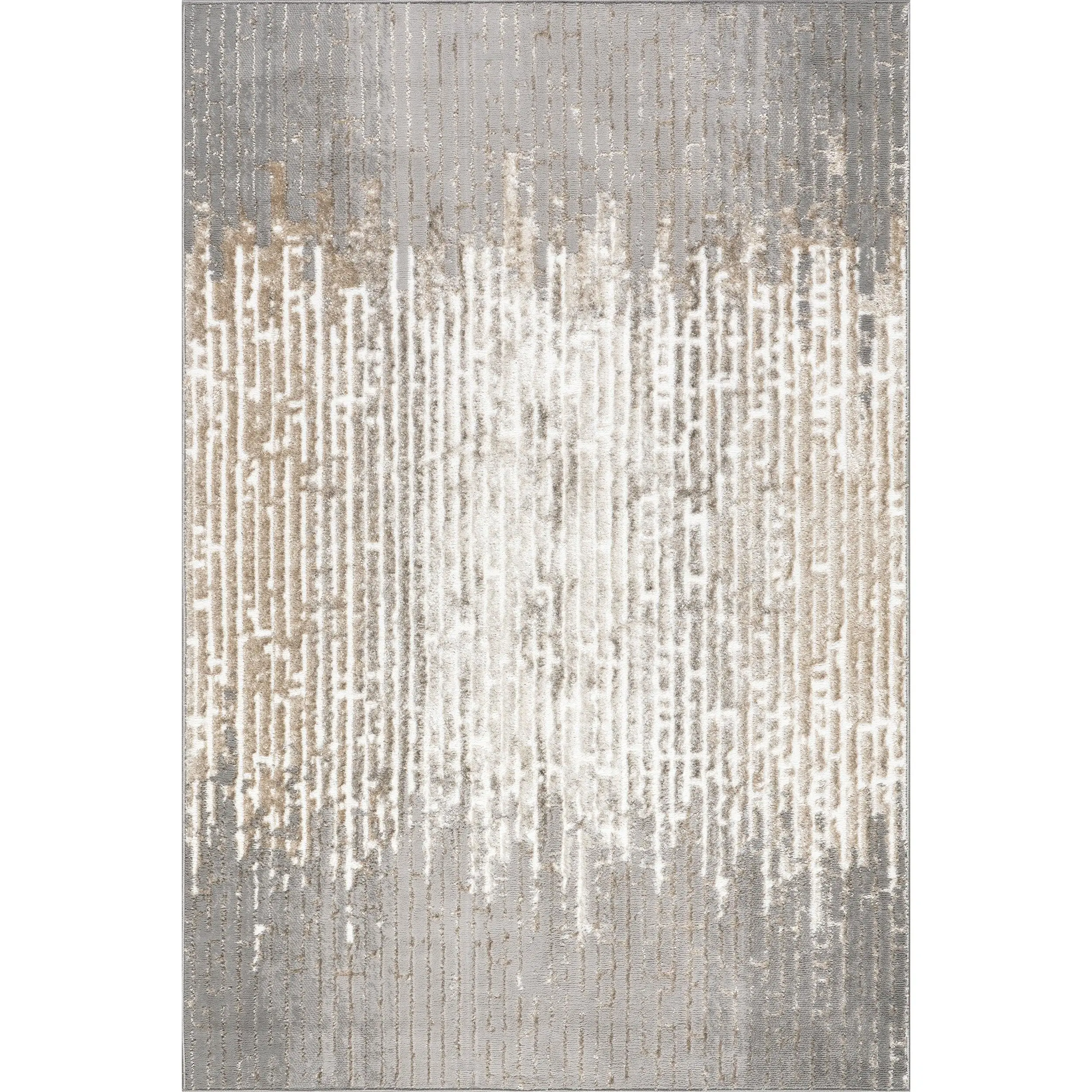 Wynna Glam Abstract Art Area Rug, Durable Polypropylene Home Decor Rug, Slip-Resistant Indoor-Outdoor Carpet