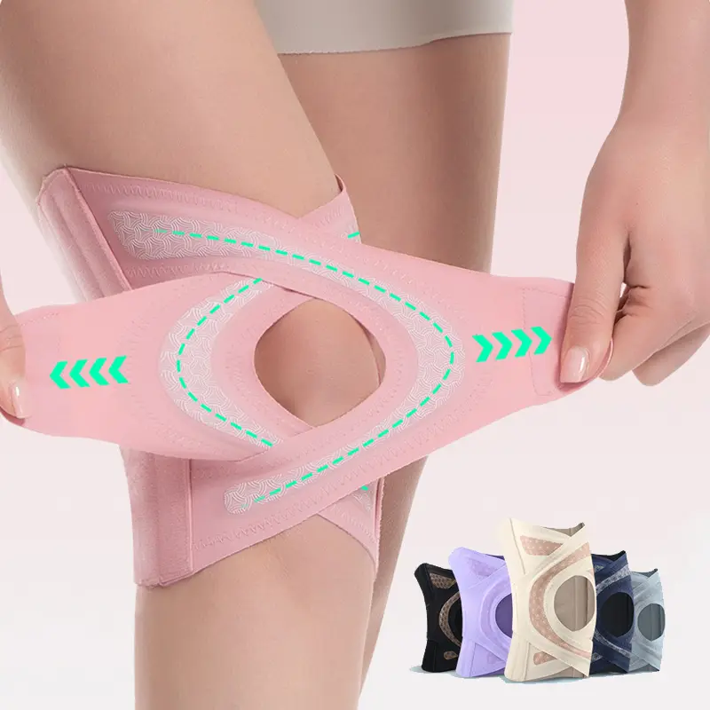 Ollas Thin sports knee pads with meniscus joint cross straps and pressure sleeves for running, knee support and patella stabilization