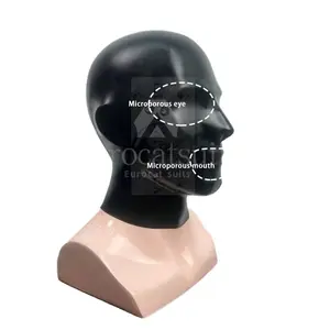 Latex hood black cosplay Cap Costume Accessory fetisch seamless 0.4mm chlorined
