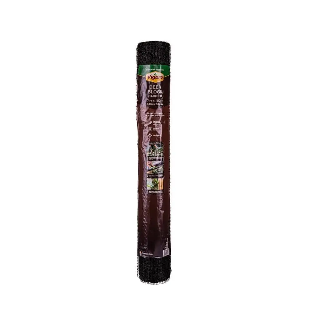 7 ft x 100 ft Polypropylene Deer Block Netting UV Treated Lightweight Easy Install for Gardens & Fencing