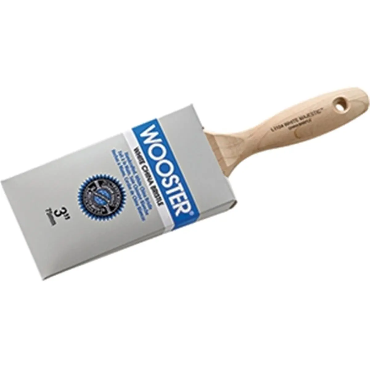 212 MAIN Wooster Brush Company L1104 3 in. White Majestic Paint Brush, White China Bristle Construction, Soft Bristles, Sealed Handle