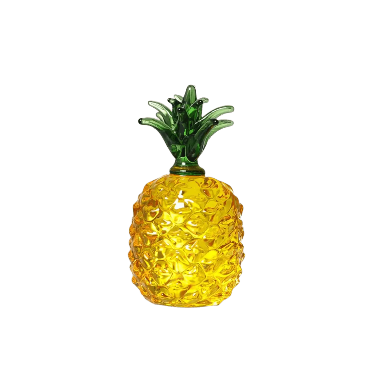 Golden Pineapple Glow Glass Art