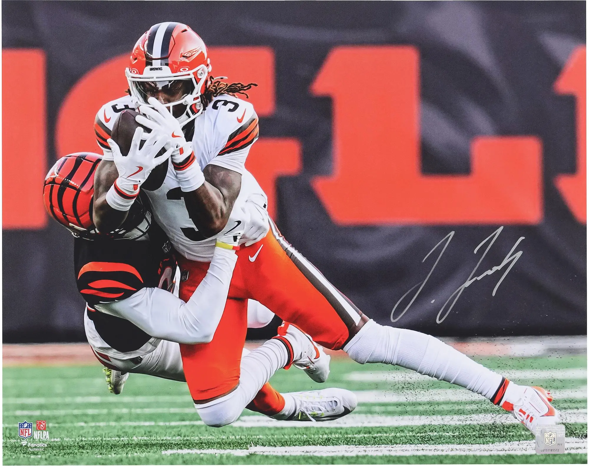 Jerry Jeudy Cleveland Browns Autographed 16" x 20" Diving Catch Photograph - Fanatics Authentic Certified