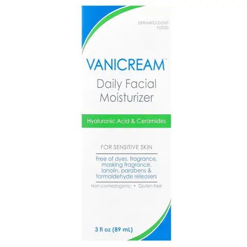 Vanicream Daily Facial Moisturizer, For Sensitive Skin, Fragrance Free, 3 fl oz (89 ml)