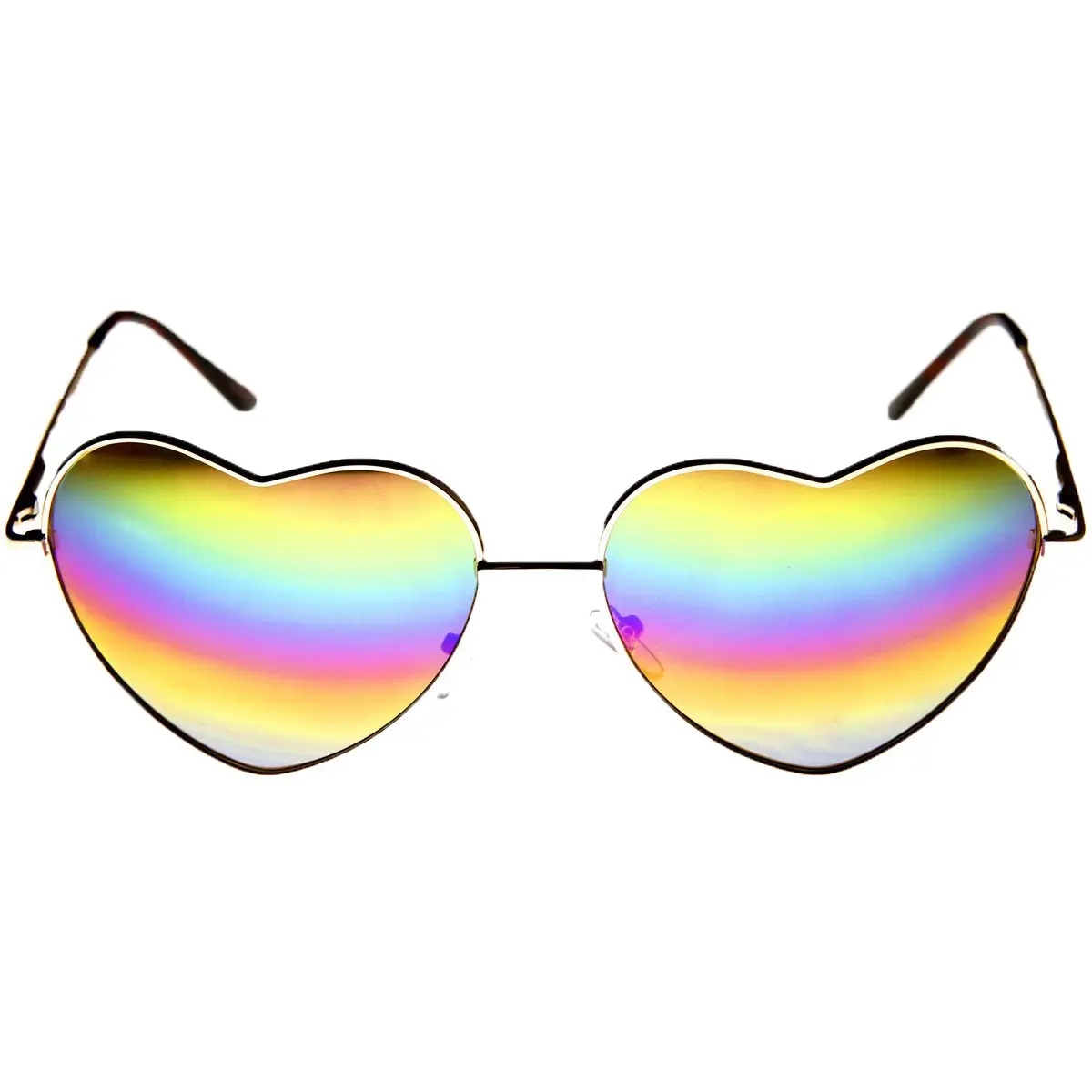 Women's Fashion Culture Heart-Frame Sunglasses with Rainbow Lenses, Statement Pieces Casual Fashion Eyewear Accessory, Stylish Statement Accessory