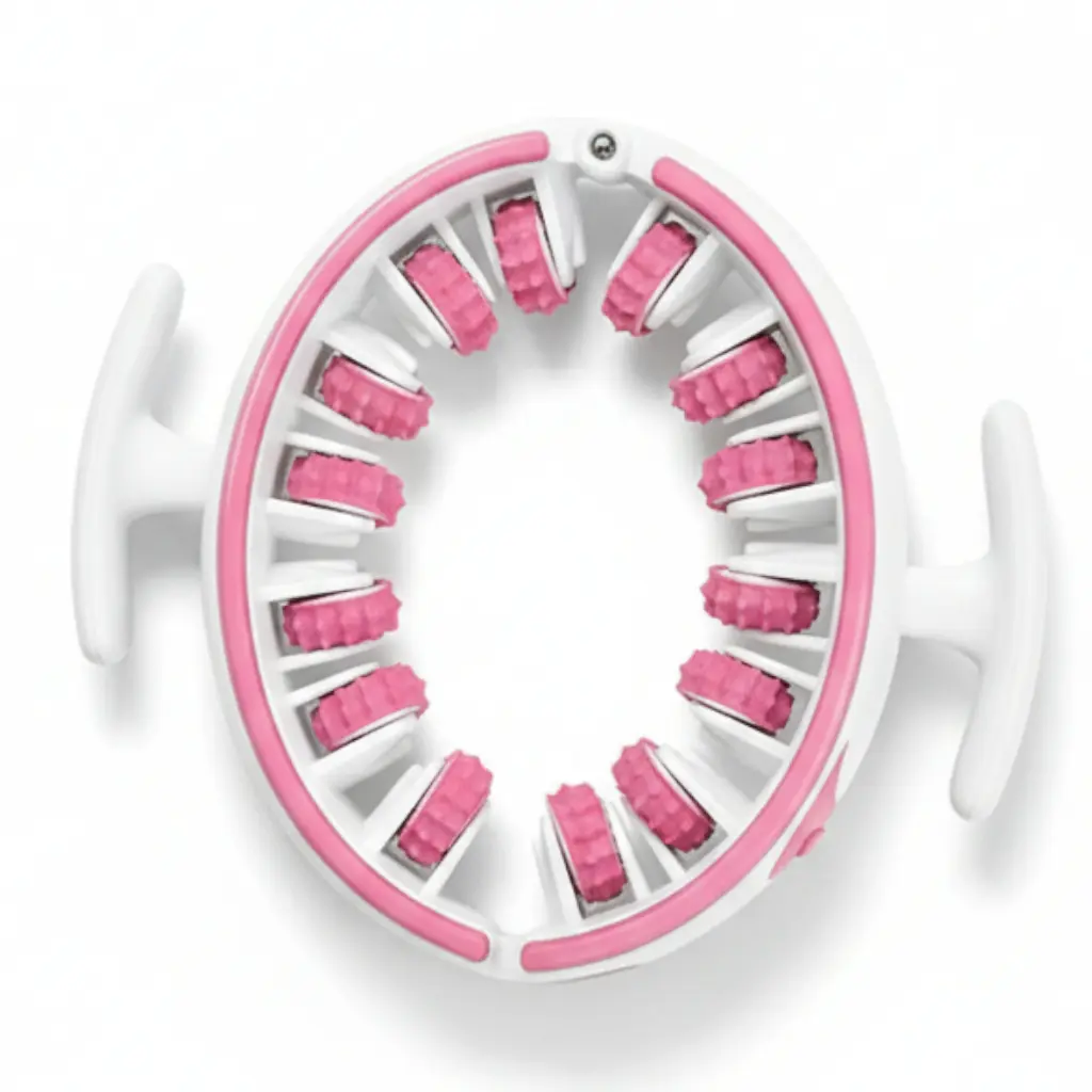 Manual Massage Tool, 3 in 1 Push Pull Roller for Legs, Back, Arms, Stomach, Cellulite ~ Ergonomic Design for Smooth Deep Tissue Muscle Relaxation Massage (Pink)