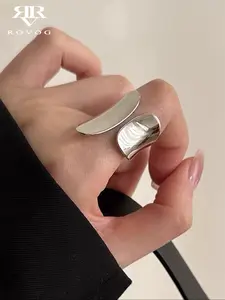 Elegant Women's Open Copper Ring, Unique Irregular Wide Face Design, Casual Fashion Accessory, Daily Wear Jewelry, Open Band Ring, Elegant Everyday Ring, Chunky Statement Ring