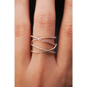 Large Twist Wraparound Ring, Sterling Silver