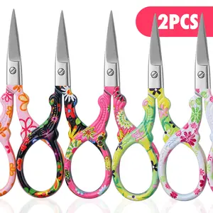 2PCS Stainless Steel Brow Scissors for Nails Mustache Facial Hair, and Eyebrow Scissors, Safe and Easy Makeup Styling