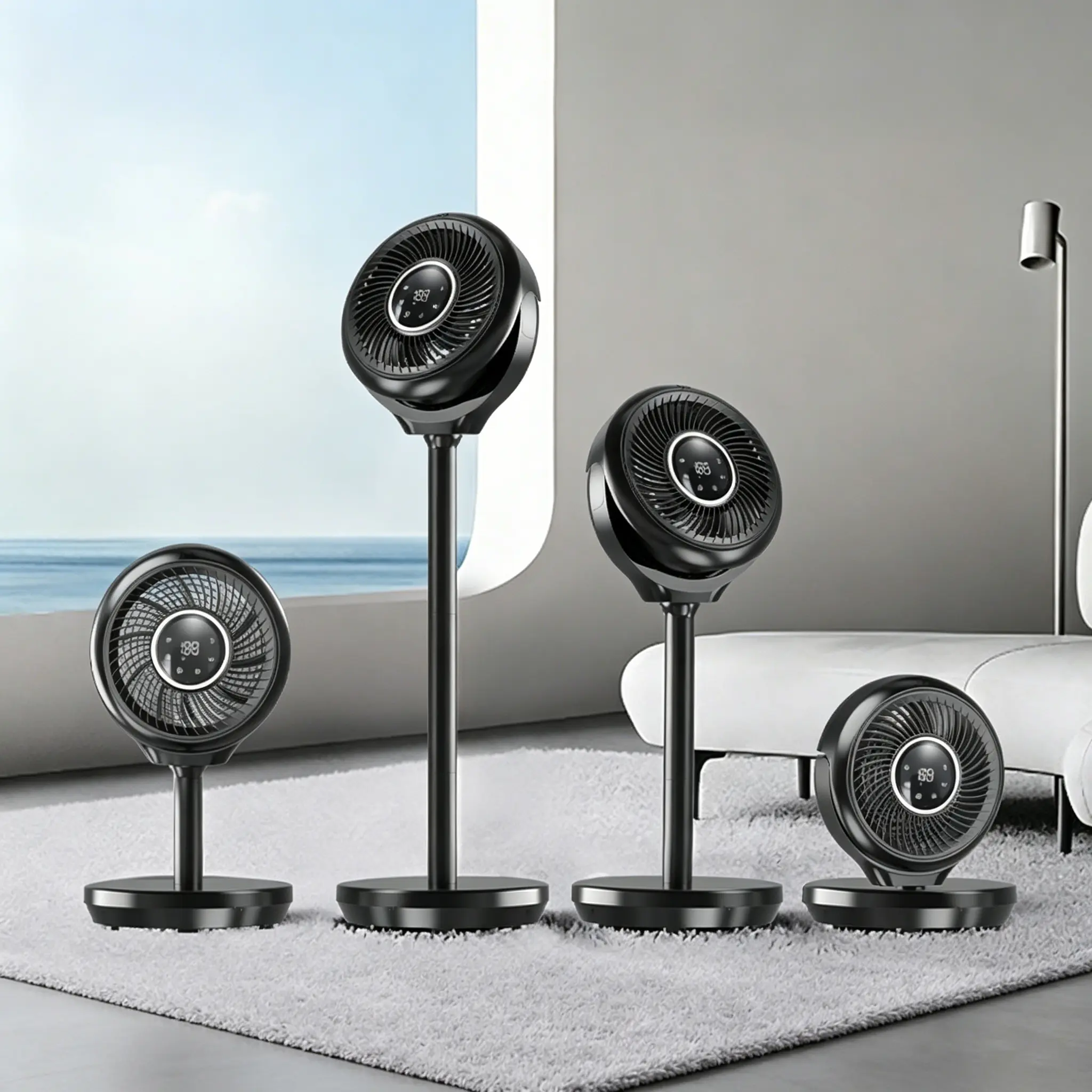 Standing Fan for Bedroom, Omnidirectional 180° Oscillating Quiet Pedestal Floor Fans, 25dB Ultra Quiet DC Cooling Fan Blows Cold Air with Remote, 15 Speed, 3 Modes, 12H Timer, 15-38" Height Adjustable